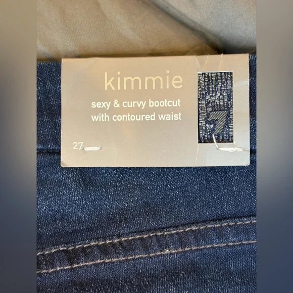 7 For All Mankind Kimmie Bootcut Jeans Size 27 Dark Wash NWT - Picture 7 of 8